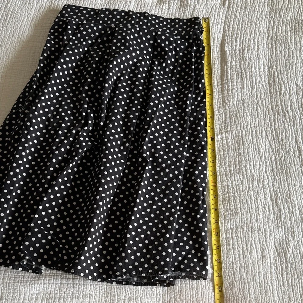 See You Monday Black and White Polka Dot A-Line Skirt / M